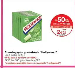Monoprix HOLLYWOOD Chewing gum greenfresh offre