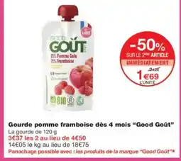 Monoprix GOOD GOÛT Gourde pomme framboise dès 4 mois offre