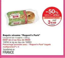 Monoprix REGENT'S PARK Bagels sésame offre