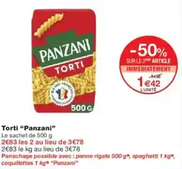 Monoprix PANZANI Torti offre