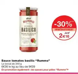 Monoprix RUMMO Sauce tomates basilic offre