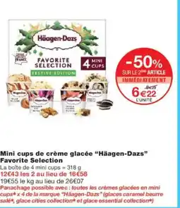Monoprix HÄAGEN-DAZS Mini cups de crème glacée Favorite Selection offre