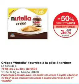 Monoprix NUTELLA Crêpes fourrées à la pâte à tartiner offre