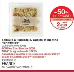 Monoprix BRINDÉLICE Taboulé à l'orientale, raisins et menthe offre