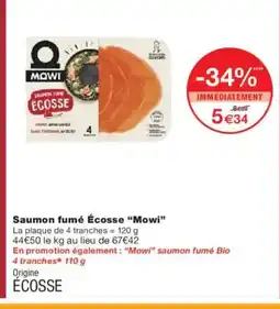 Monoprix MOWI Saumon fumé Écosse offre