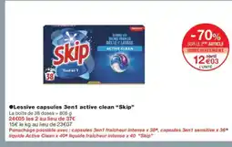 Monoprix SKIP Lessive capsules 3en1 active clean offre