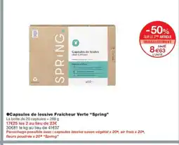 Monoprix SPRING Capsules de lessive Fraîcheur Verte offre