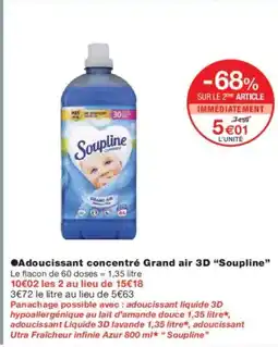 Monoprix SOUPLINE Adoucissant concentré Grand air 3D offre