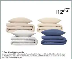 Monoprix Taie d'oreiller coton-lin offre