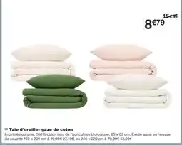Monoprix Taie d'oreiller gaze de coton offre