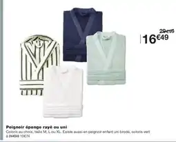 Monoprix Peignoir éponge rayé ou uni offre