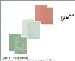 Monoprix Lot de 2 torchons imprimés offre