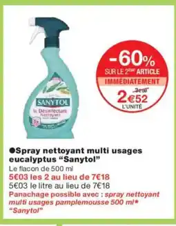 Monoprix SANYTOL Spray nettoyant multi usages eucalyptus offre
