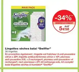Monoprix SWIFFER Lingettes sèches balai offre