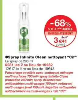 Monoprix CIF Spray Infinite Clean nettoyant offre