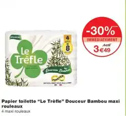 Monoprix LE TRÈFLE Papier toilette Douceur Bambou maxi offre