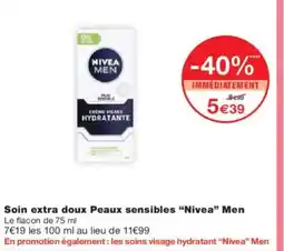 Monoprix NIVEA Soin extra doux Peaux sensibles Men offre