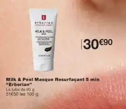 Monoprix ERBORIAN Milk & Peel Masque Resurfaçant 5 min offre