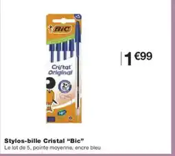 Monoprix BIC Stylos-bille Cristal offre