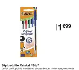 Monoprix BIC Stylos-bille Cristal offre
