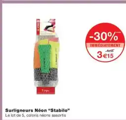 Monoprix STABILO Surligneurs Néon offre