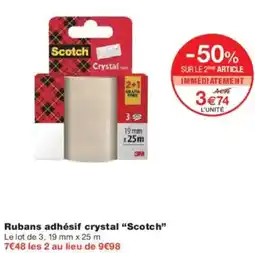 Monoprix SCOTCH Crysta Rubans adhésif crystal offre