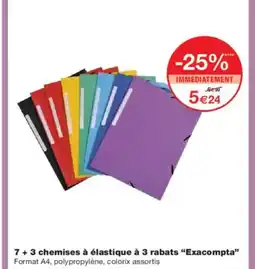 Monoprix EXACOMPTA 7 + 3 chemises à élastique à 3 rabats offre