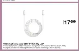 Monoprix MOBILITY LAB Câble Lightning vers USB-C offre