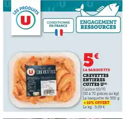 Hyper U Crevettes entieres cuites u offre