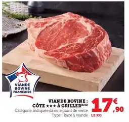 Hyper U Viande bovine côte à griller offre