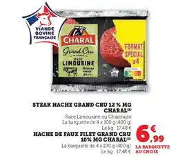 Hyper U CHARAL Steak hache grand cru 12% mg offre