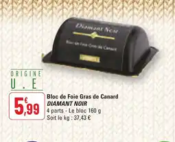 G20 DIAMANT NOIR Bloc de Foie Gras de Canard offre