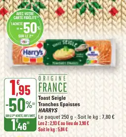 G20 HARRYS Toast Seigle Tranches Epaisses offre