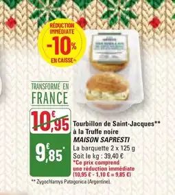 G20 MAISON SAPRESTI Tourbillon de Saint-Jacques à la Truffe noire offre