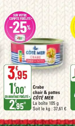 G20 CÔTÉ MER Crabe chair & pattes offre