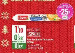G20 HERTA Pâte Feuilletée Tarte en Or offre
