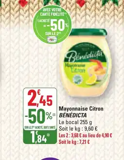 G20 BÉNÉDICTA Mayonnaise Citron offre