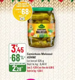 G20 KÜHNE Cornichons Malossol offre