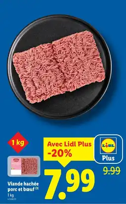 Lidl Viande hachée porc et bœuf offre