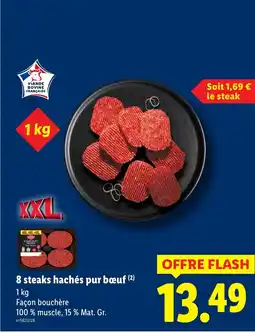 Lidl 8 steaks hachés pur bœuf offre