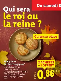 Lidl Mini galette des Rois frangipane offre