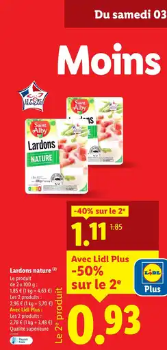 Lidl SAINT ALBY Lardons nature offre