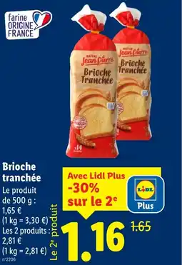 Lidl Brioche tranchée offre