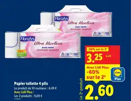 Lidl Papier toilette 4 plis offre