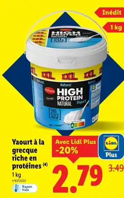 Lidl MILBONA Yaourt à la grecque riche en protéines offre