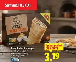 Lidl Pizza Pocket 3 fromages offre