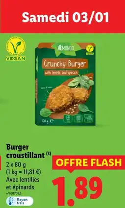 Lidl VEMONDO Burger croustillant offre