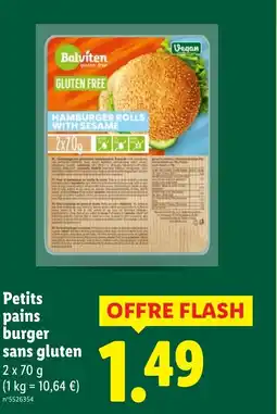 Lidl VEGAN Petits pains burger sans gluten offre