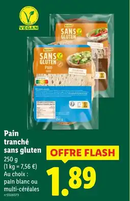 Lidl TASTINO Pain tranché sans gluten offre