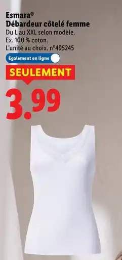 Lidl ESMARA Débardeur côtelé femme offre